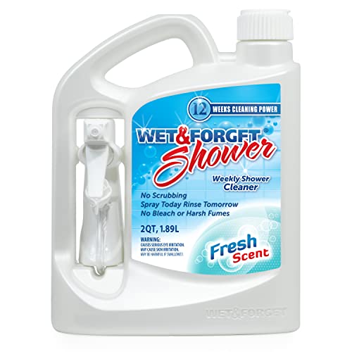 Wet & Forget Shower Cleaner Multi-Surface Weekly No Scrub, Bleach-Free Formula, Ready to Use, Fresh Scent, 64 Fluid Ounces 1 Pack