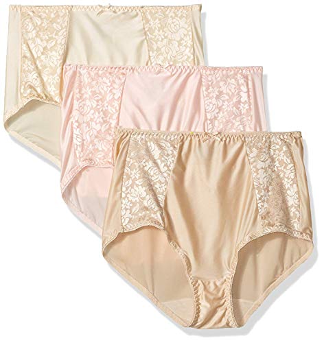 Bali Women's Double Support Pack, Cool Comfort Underwear, Full Coverage Brief Panty, 3-Pack (Colors May Vary), Soft Taupe/Light Beige/Blushing Pink, 6
