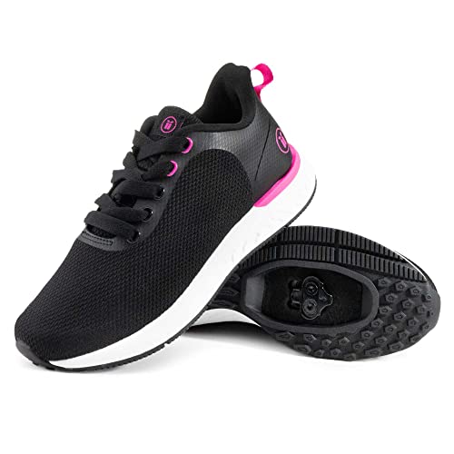 Tommaso Capri II Indoor Cycling Shoes Women Spin Shoes Women Indoor Cycling SPD Shoes SPD Clips Womens Cycle Shoes Cycling Sneakers SPD Cycling Shoes Women, Shoe with SPD Cleats - Pink 9