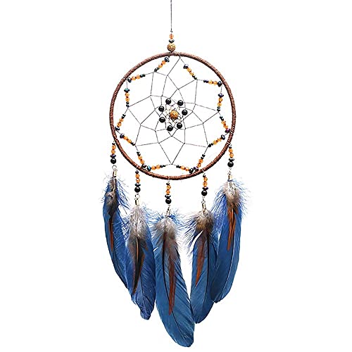 MOONFLY Dream Catcher Handmade Traditional Feather Dreamcatcher Hanging Home Wall Decoration Craft Ornament for Home, Bedroom, Kids, Boys Native American Style Décor (Star)