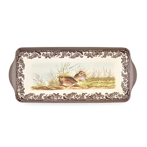 Spode Woodland Collection Sandwich Tray | Serving Platter | Crudité and Appetizer Tray for Indoor and Outdoor use | Made of Melamine | Measures 15.1' x 6.5' | Dishwasher Safe