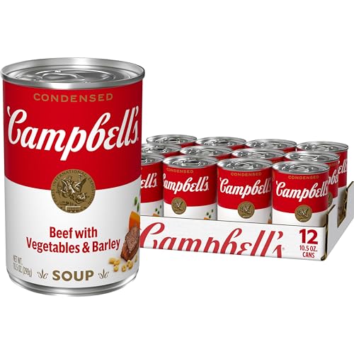 Campbell's Condensed Beef with Vegetables & Barley Soup, 10.5 Ounce Can (Pack of 12)