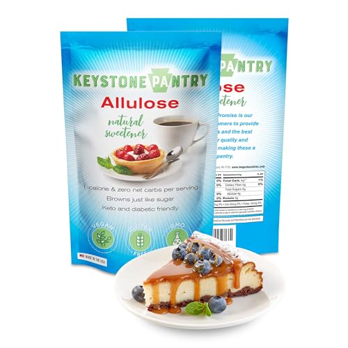 Keystone Pantry - Allulose Sweetener, Low Calorie and Low Carb Sugar Substitutes, Natural Allulose Sugar Substitute, Gluten, Soy, and Sugar Alcohol-Free, 1 Lb.