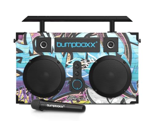 Bumpboxx Bluetooth Boombox Ultra Plus | Retro Boombox with Bluetooth Speaker | Includes Rechargeable Lithium Battery, Carrying Strap & Remote | Small & Light Weight Makes it Easy to Carry