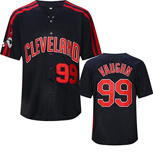 YIMCANLI Men's Ricky Vaughn #99 Movie Baseball Jersey Stitched 90s Hip Hop Jerseys Shirts (Navy Blue,X-Large)