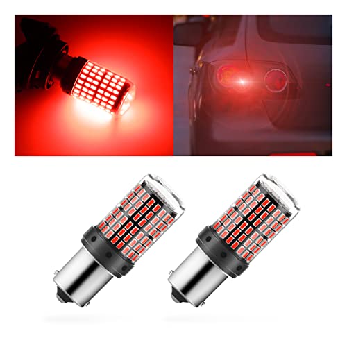 2Pack 1157 LED Brake Light Bulb, 12V-24V BAY15D Replacement Light Bulb for Reverse Brake Tail Running Parking, Universal for Car RV Trailer Boat (Red)