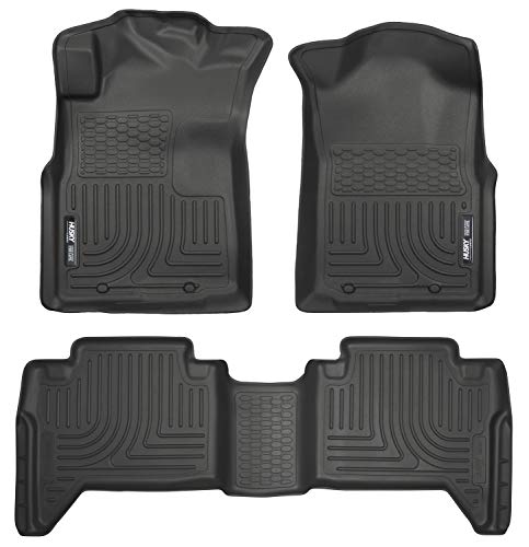 Husky Liners 98951 Black Weatherbeater Front & 2nd Seat Floor Liners Fits 2005-2015 Toyota Tacoma Double Cab