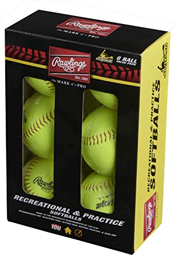 Rawlings | Official League Recreational Softballs | YWCS11 | 11' | 6 Count