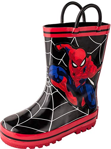 Josmo Boy's Spiderman Rain Boots (Toddler/Little Kid), Black, 9