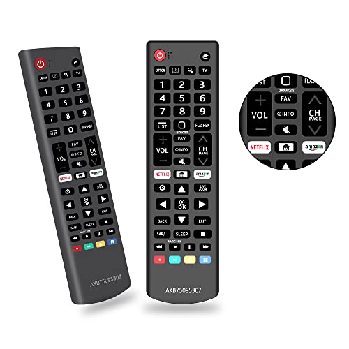 ZYK Universal Remote Control for LG Smart TV Remote Replacement for LG-TV-Remote Compatible with All LG LCD LED OLED UHD HDTV 3D Smart TVs AKB75095307 New Remote with Shortcut Buttons - Netflix,Amazon