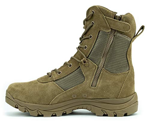 RYNO GEAR 8' Coolmax Tactical Combat Boots Brown Size: 9.5