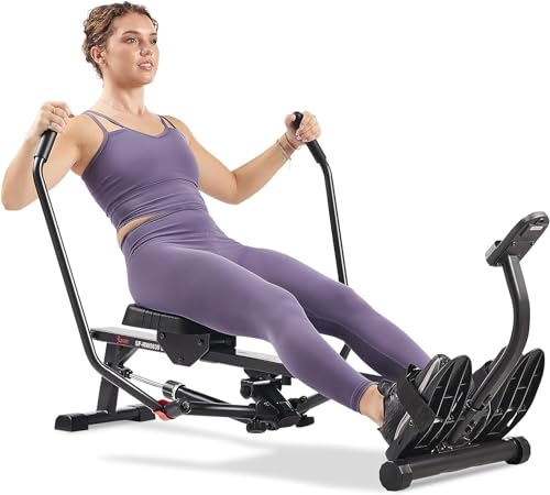 Sunny Health & Fitness Full Motion Smart Rowing Machine with Bluetooth Connectivity