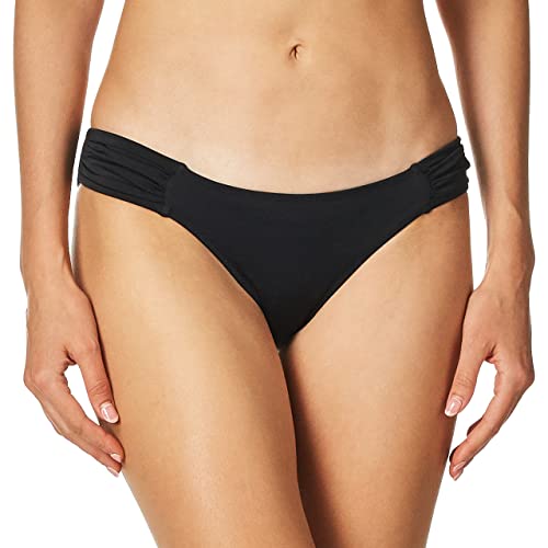 Smart & Sexy womens Secret Side Ruched Bikini Swimsuit Bottoms, Black Hue, Large US