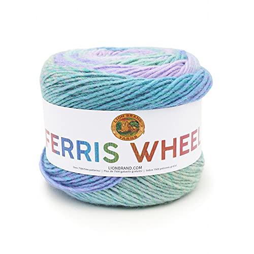 Lion Brand Yarn Ferris Wheel Yarn, Multicolor Yarn for Knitting, Crocheting, and Crafts, 1-Pack, Cotton Candy