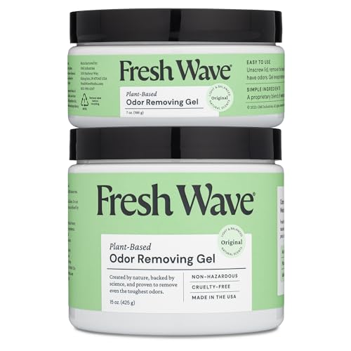 Fresh Wave Odor Removing Gel, 15 oz. & 7 oz.| Odor Absorbers for Home | Safer Odor Relief | Natural Plant-Based Odor Eliminator | Every 15 oz. lasts 30-60 Days | For Cooking, Trash & Pets