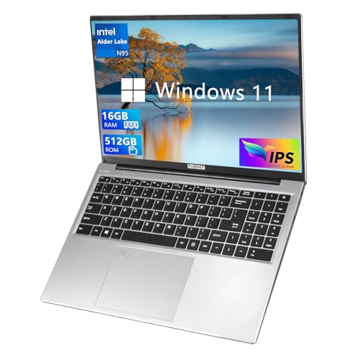 FUNYET 16 Inch Laptop Computer, Gaming Laptop, 16GB RAM 512GB SSD, Intel 12th Gen N95 Processor(up to 3.4GHz), FHD 1920 * 1200, 180 Angle Opening, Fingerprint Unlock, Backlit Keyboard, Windows 11 Pro