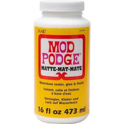 Mod Podge Matte Sealer, Glue & Finish: All-in-One Craft Solution- Quick Dry, Easy Clean, for Wood, Paper, Fabric & More. Non-Toxic - Craft with Confidence, Made in USA, 16 oz., Pack of 1