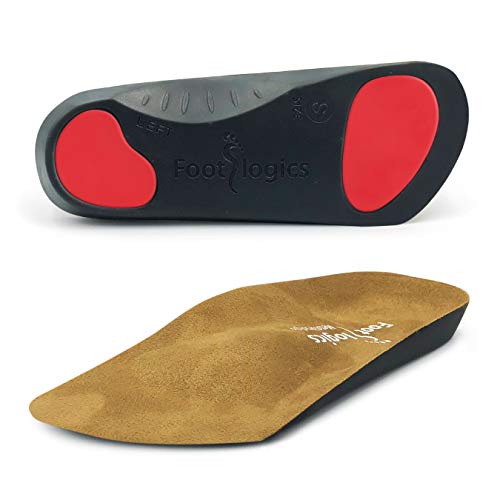 Footlogics 3/4 Length Orthotic Shoe Insoles with Built-in Raise for Ball of Foot Pain, Morton’s Neuroma, Flat Feet - Metatarsalgia (M (Men's 8-9.5, Women's 9.5-11))