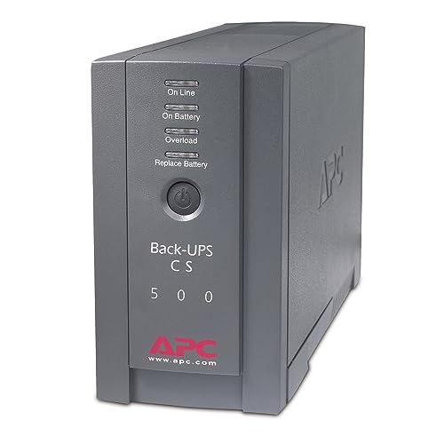 APC Battery Back Up Surge Protector, 500VA Backup Battery Power Supply, BK500BLK Back-UPS