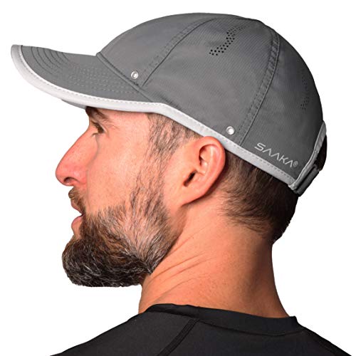 SAAKA Lightweight Sport Hat for Men. Fast Drying, Stays Cools. Best for Running, Tennis, Golf & Working Out. (Graphite)