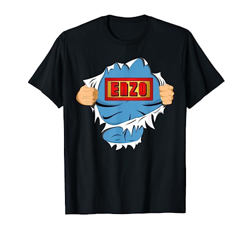 Enzo First Name Superhero For Boys Named Enzo T-Shirt