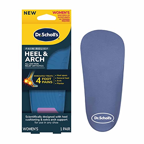 Dr. Scholl's Heel & Arch All-Day Pain Relief Orthotic Insoles, ¾ Length Shoe Inserts, Women Size 6-10, 1 Pair