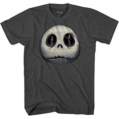 Disney Mens Jack Skellington Shirt - The Nightmare Before Christmas Tee - Skellington Graphic T-Shirt (Charcoal Heather, XX-Large)