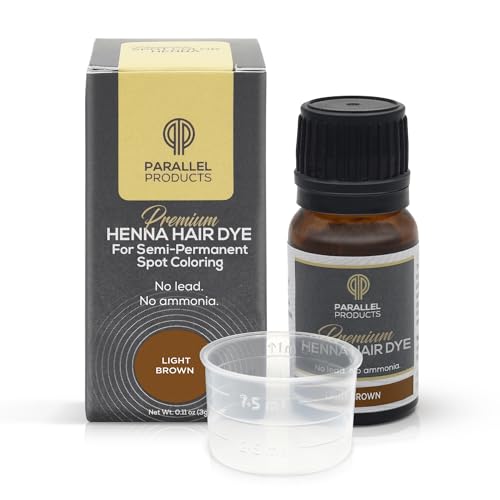 Parallel Products Spot Color Henna Kit - Henna Hair Dye - 3 grams - Tint for Professional Spot Coloring - With Mixing Dish - Covers Grey Hair - Root Touch Up (Light Brown)