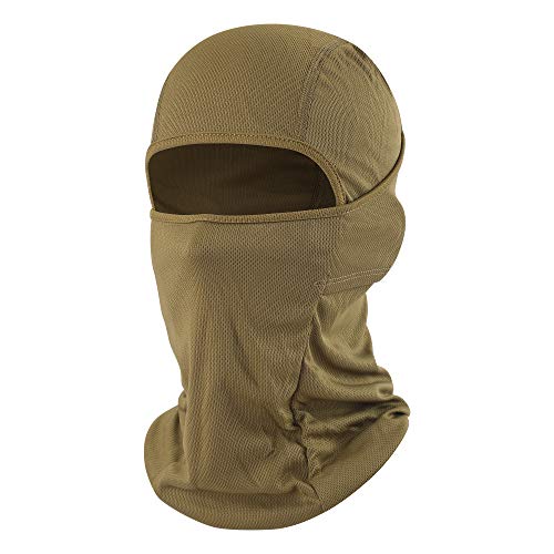 Balaclava Face Mask Adjustable Windproof UV Protection Hood (US, Alpha, One Size, Brown)