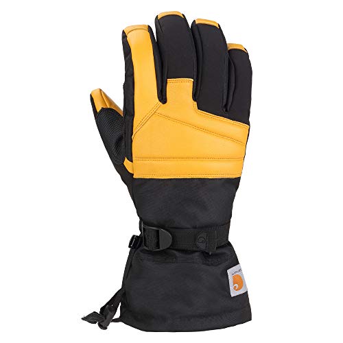 Carhartt Men's Storm Defender Insulated Leather Gauntlet Glove, Black Barley, X-Large