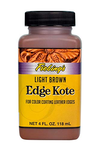 Fiebing's Edge Kote Light Brown Leather Paint (4oz) - Leather Edge Paint for Shoes, Furniture, Purse, Couches - Flexible, Water Resistant, Semi Gloss Color Coating Leather Dye to Protect Natural Edges