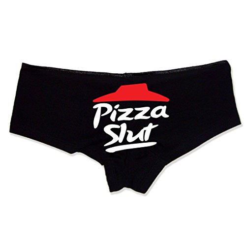 Sexy Girl Rock Pizza Slut Booty Shorts, Premium Cotton, custom underwear for women Black