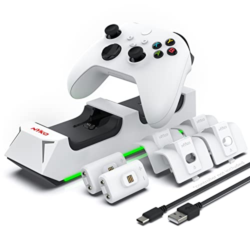 Nyko Charging Station for Xbox Series XS and Xbox - Charge Base for 2 Xbox Controllers w/LED Indicators and Extra USB Port - Xbox Controller Charge Stand w/Rechargeable Batteries - Xbox Accessories