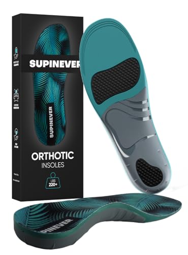 New 220+ lbs Heavy Duty Plantar Fasciitis Strong Arch Support Insoles for Men and Women - High Arch Orthotic Inserts - Work Boots and Shoes (XL,Green)