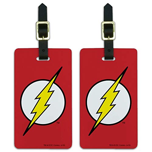 The Flash Lightning Bolt Logo Luggage ID Tags Suitcase Carry-On Cards - Set of 2