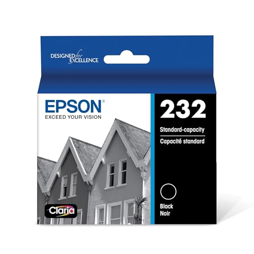 EPSON 232 Claria Ink Standard Capacity Black Cartridge (T232120-S) Works with WorkForce WF-2930, WF-2950, Expression XP-4200, XP-4205