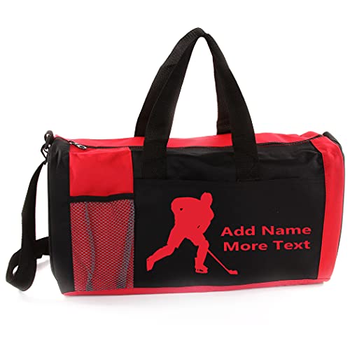 Personalized Kids 18 Inch Sport Duffel Bag With Custom Name & Text - Hockey