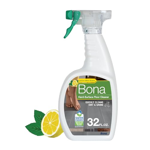 Bona Multi-Surface Floor Cleaner Spray - 32 fl oz - Lemon Mint Scent - Refillable - Residue-Free Floor Cleaning Solution for Stone, Tile, Laminate, and Vinyl Floors