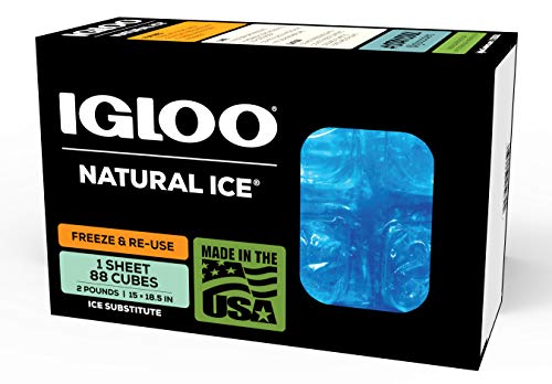 Igloo Maxcold Natural Ice Sheet 88 Cube, 15 x 18.5 Inches, Blue