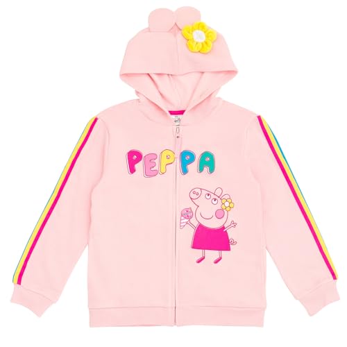 Peppa Pig Toddler Girls Fleece Zip Up Hoodie Pink 5T