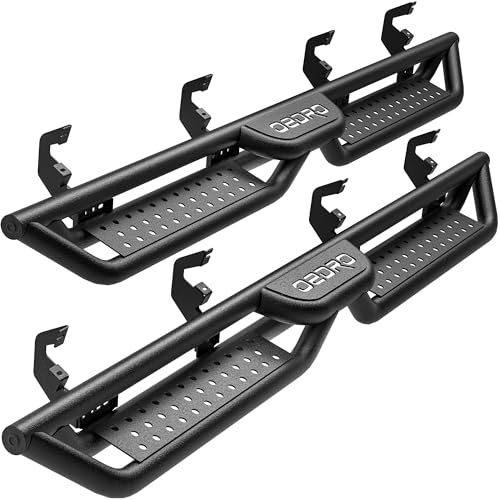 OEDRO 6 Inch Running Boards Compatible with 2019-2024 Chevy Silverado/GMC Sierra 1500, 2020-2024 2500HD 3500HD Crew Cab(Excl. 2019 1500 LD/Limited), Bolt-on Side Steps Steel Nerf Bars