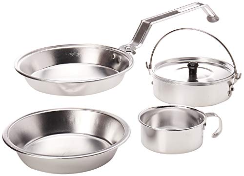 Coleman 5-Piece Outdoor Cooking Set, Includes Frying Pan, Pot with Lid, Plate, & Cup, Outdoor Aluminum Mess Kit for Camping, Tailgating, RVs, & Outdoor Cooking