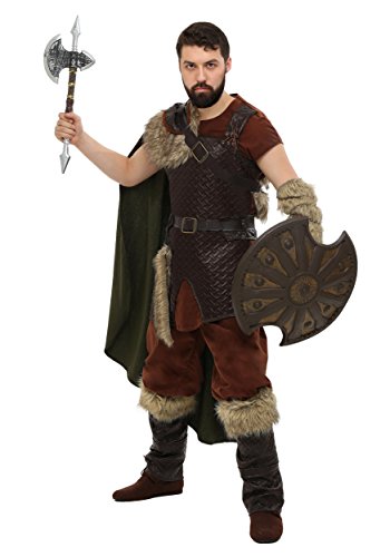 Mens Nordic Viking Costume, Adult Norse Warrior Outfit, Realistic Viking Costume for Men, Halloween Costume and Roleplay Large
