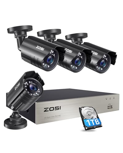 ZOSI 3K Lite Security Camera System with AI Human Vehicle Detection,H.265+ 8CH HD TVI Video DVR Recorder with 4X HD 1920TVL 1080P Indoor Outdoor Weatherproof CCTV Cameras,Remote Access,1TB Hard Drive