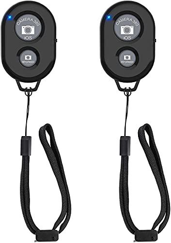 Wireless Camera Remote Shutter for Smartphones (2 Pack), zttopo Wireless Phone Camera Remote Control Compatible with iPhone/Android Cell Phone - Create Amazing Photos and Selfies, Wrist Strap Included