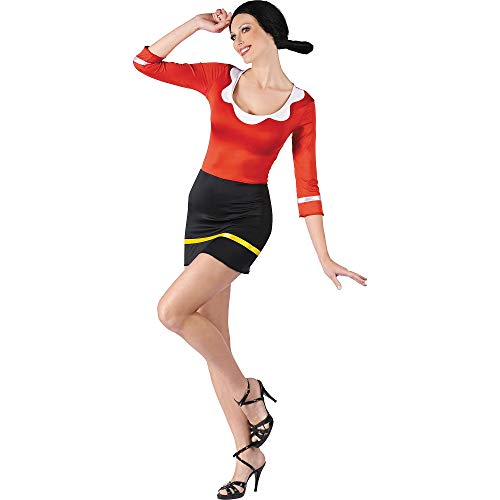 Fun World Womens Popeye-sexy Olive Oyl Adult-Sized Costume, Multicolored, Small/Medium US