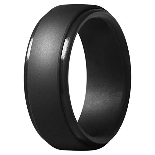 SXFSE Rings for Women, Personality Metallic Silicone Soft Men's Double Wedding Rings Ring Jewelry Gift