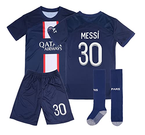 Nextone Legend Leo Messi #10 Kids Soccer Football Jersey Socks Set (Blue, 9-10 Years)