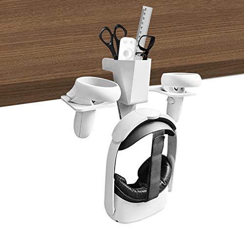 Globular Cluster Multi Functional Desktop Mount Holder for Oculus Quest 2 Headset and Controllers - Orangize Your OQ2 Elegantly- Made by VR Player - For VR Player