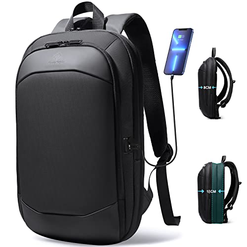 Business Backpack for Men 17 Inch,Slim & Expandable Waterproof Travel Laptop Backpack with USB Charger Port,Anti-Theft Lightweight Large Work Computer Bag,College Laptop Backpacks Gifts for Men Women